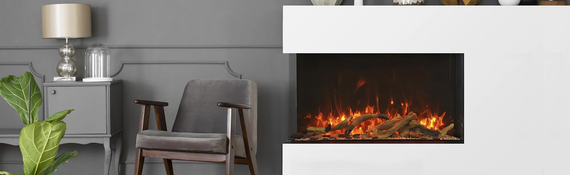 Amantii Tru-View Extra Tall 50 3-sided Indoor / Outdoor Electric Fireplace - Image 3