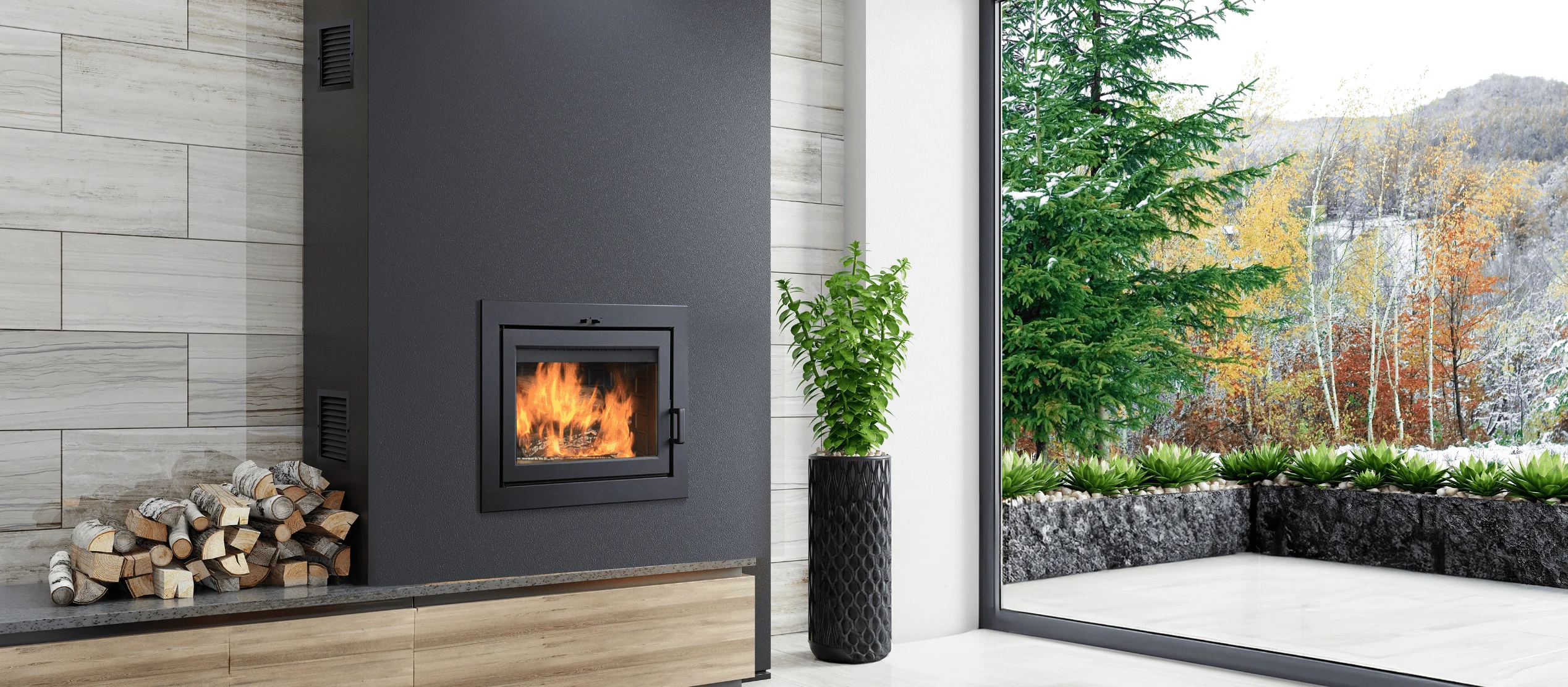 Ambiance Astra 18 Built-In Wood Fireplace - Image 3