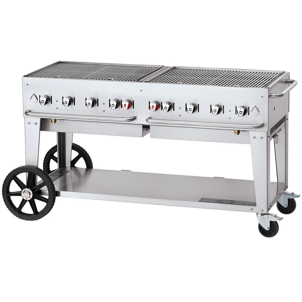 Crown Verity 60" Mobile Grill Single Inlet 50-100 lb. Tank Capacity & Single RollDome Package - Image 2