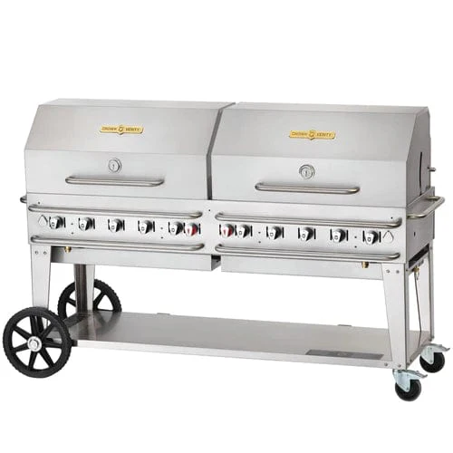 Crown Verity 72" Rental Gas Grill with 2x Dome Package
