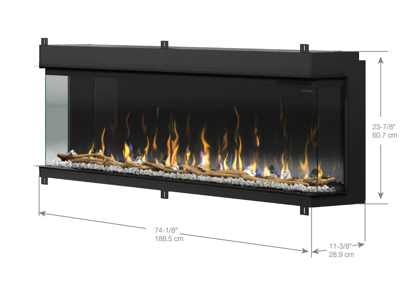 Dimplex IgniteXL Bold 74" Built-in Linear Electric Fireplace - Image 2