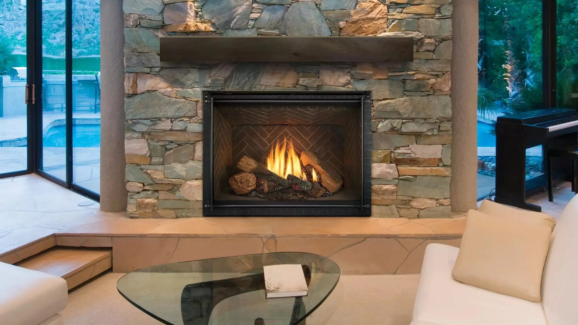 Heat & Glo 8KX 42" Gas Fireplace (Tranquil Greige Refractory) - Image 7