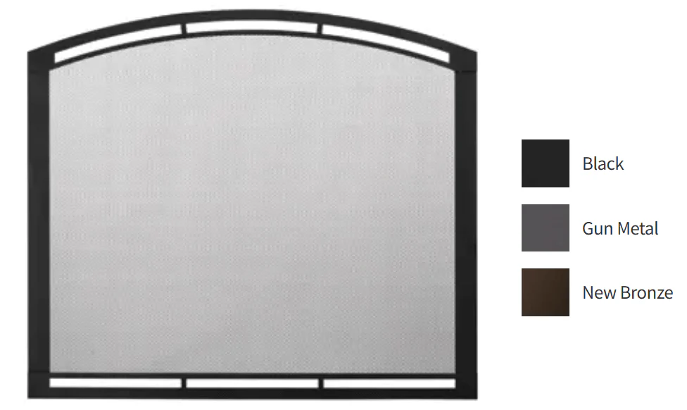 Heat & Glo Arched Firescreen Front (36" Gun Metal) - FS-36AIFT-GM
