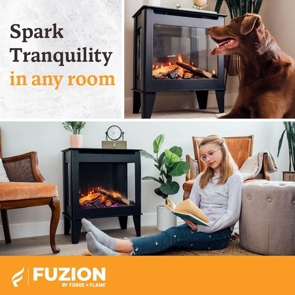 Heat & Glo Fuzion Multi-Sided Electric Fireplace Stove Heater - Image 12