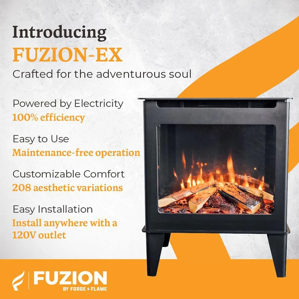 Heat & Glo Fuzion Multi-Sided Electric Fireplace Stove Heater - Image 6