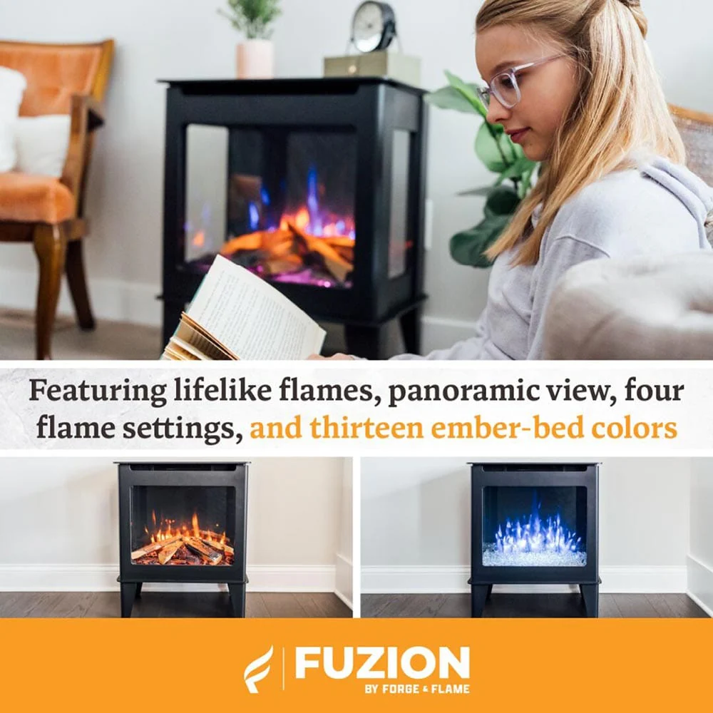 Heat & Glo Fuzion Multi-Sided Electric Fireplace Stove Heater - Image 8