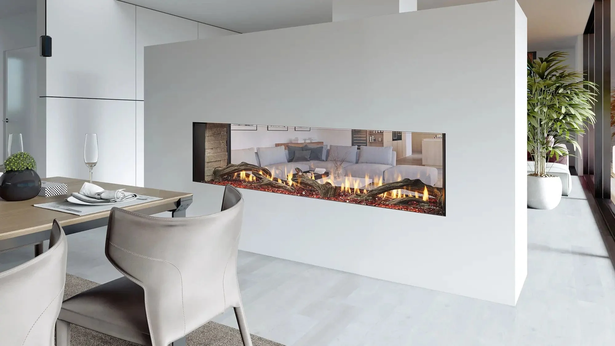 Heat & Glo Primo II 60" Double-Sided Gas Fireplace - Image 2