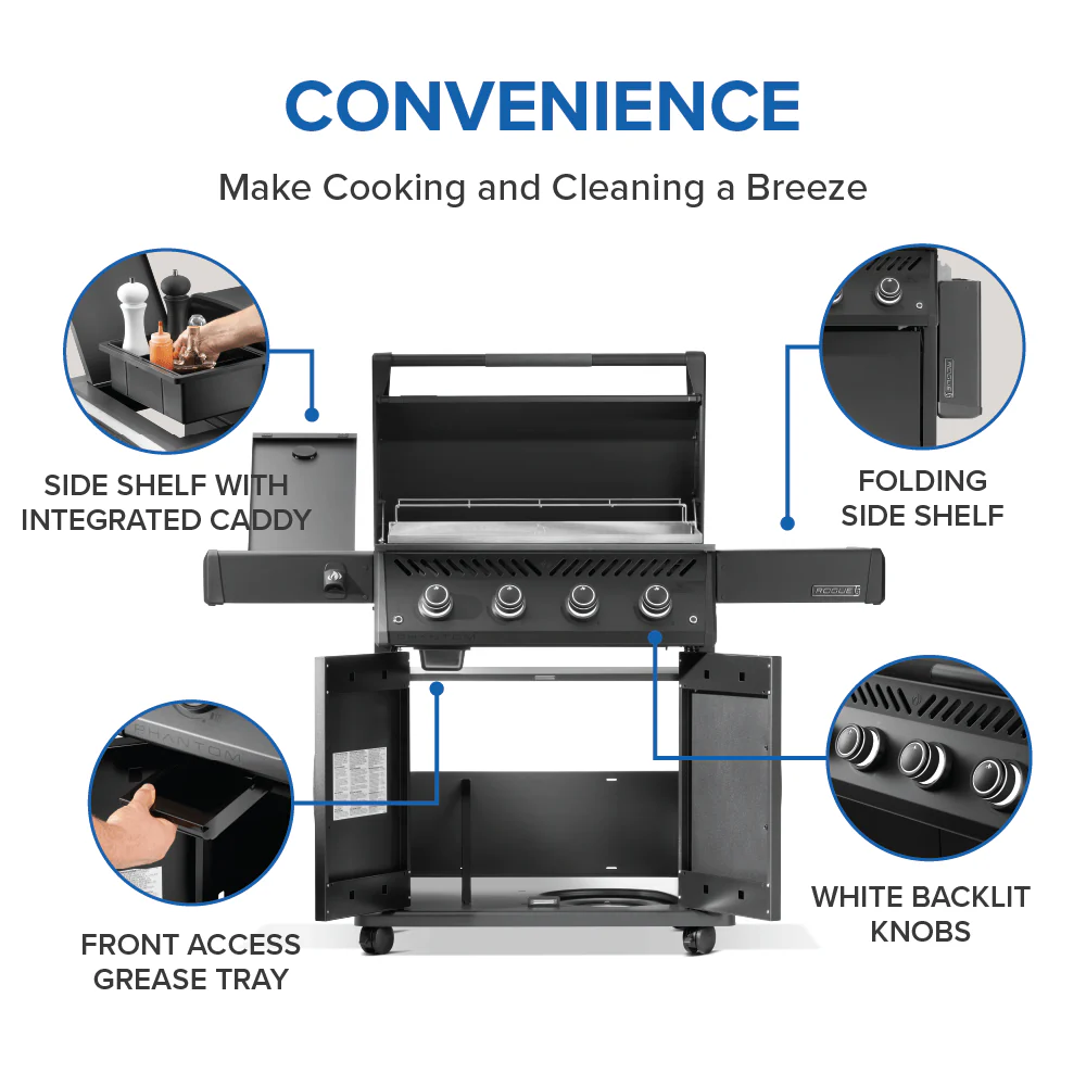Napoleon Rogue PRO Phantom 30" Rust-Resistant Gas Griddle - Image 8