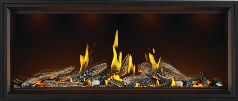 Napoleon Tall Linear Vector 62 Gas Fireplace w/ Luminous Logs