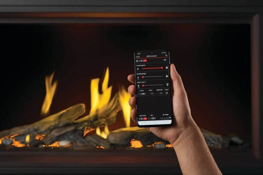 Napoleon Tall Linear Vector 62 Gas Fireplace w/ Luminous Logs - Image 5