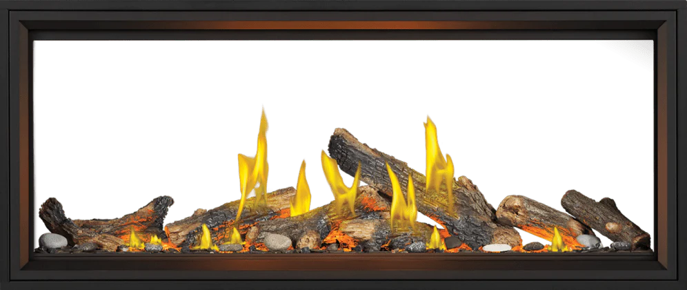 Napoleon Tall Linear Vector 62 See Through Gas Fireplace w/ Luminous Logs