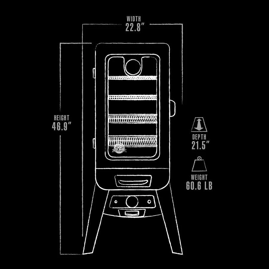 Pit Boss 3-Series Analog Vertical Smoker, Blue Hammertone - Image 3