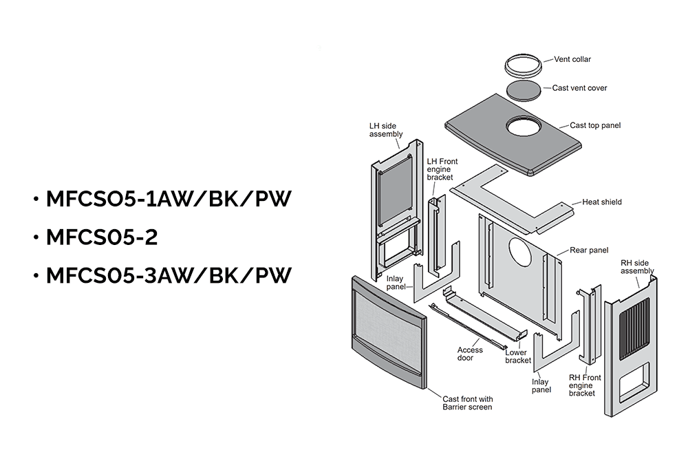 Valor Pewter Madrona Modern Stove (Sides, Frame) (Box 1 of 3) (Madrona Freestanding Series) - MFCS05-1PW